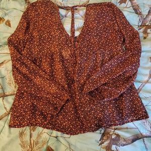 2 floral mossimo tops large